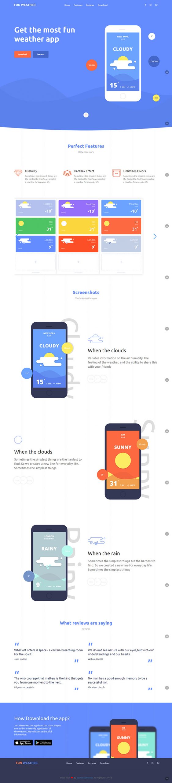 Free Weather Apps Website Template