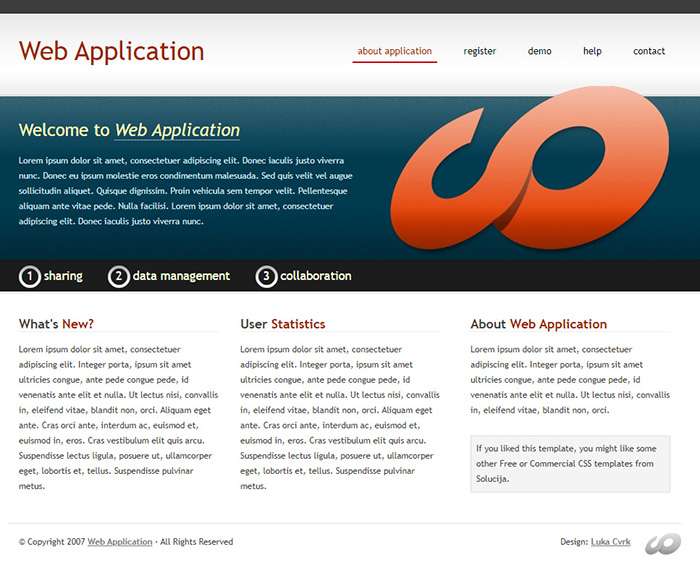 Free Web Application Website Template Free Website Templates HTML5