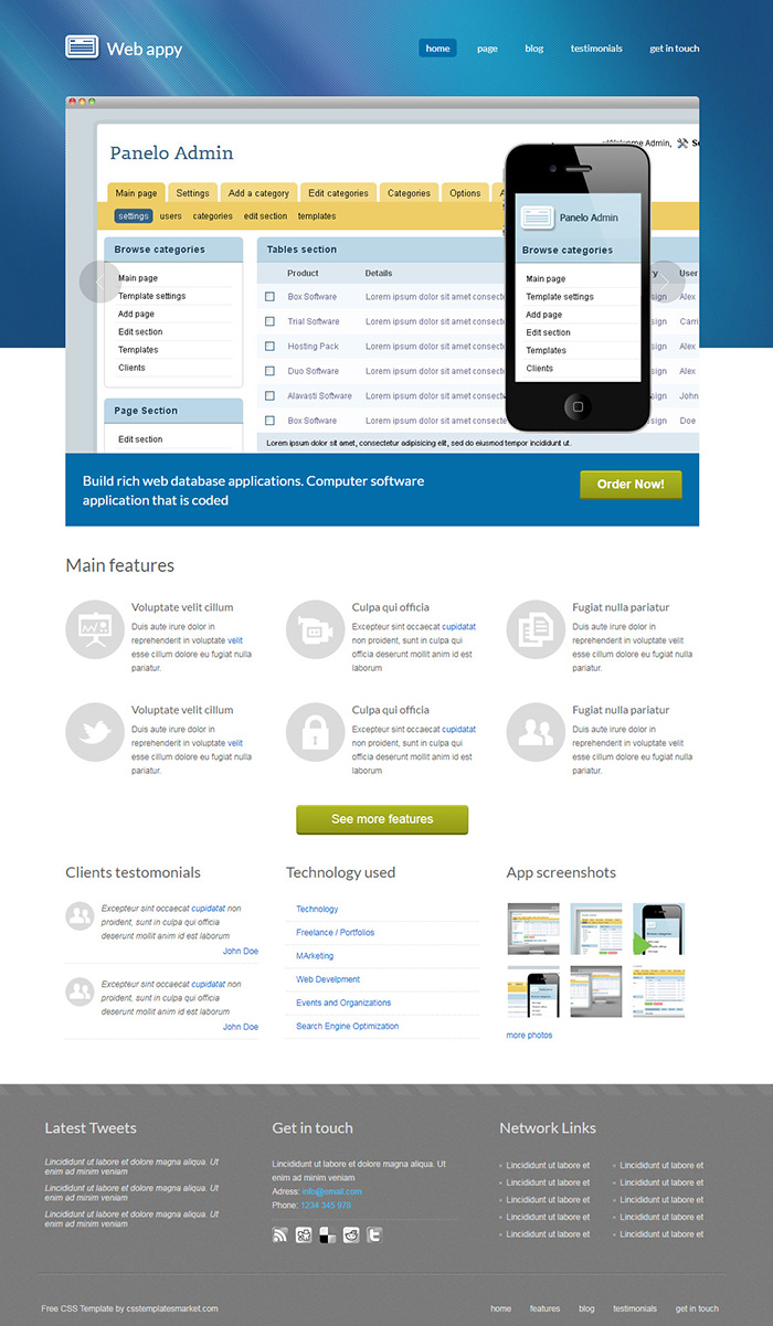 Free Web appy Website Template