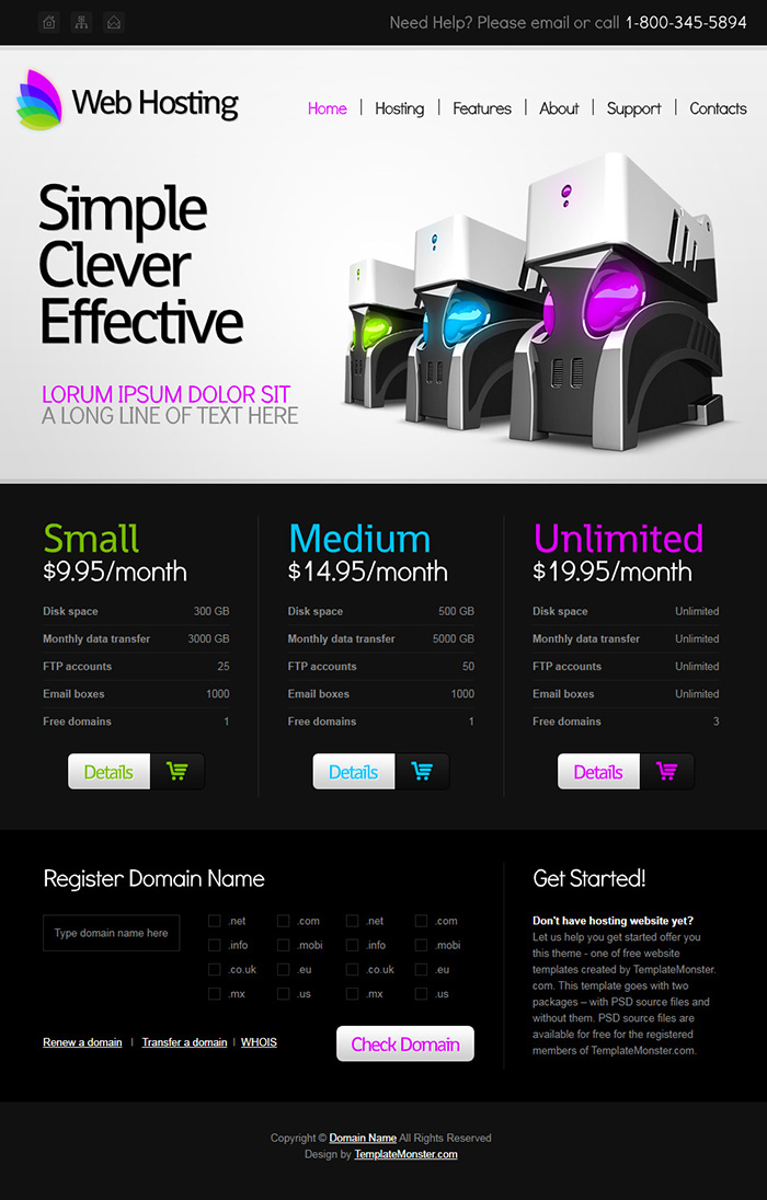 Free Web Hosting Website Template