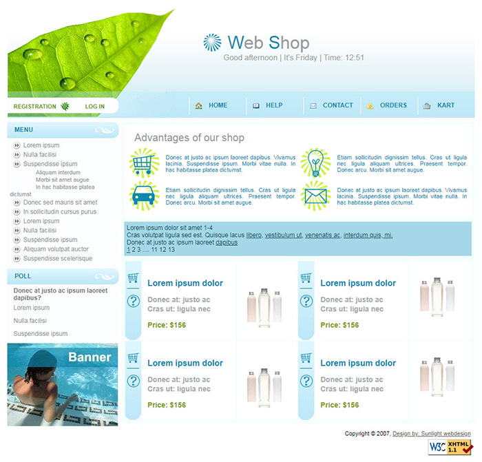 Free Web Shop Website Template