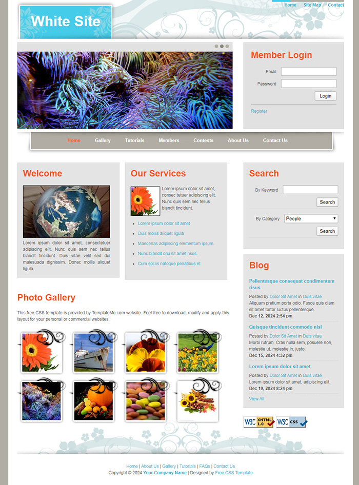 Free White Site site Template Free site Templates, HTML5 & CSS