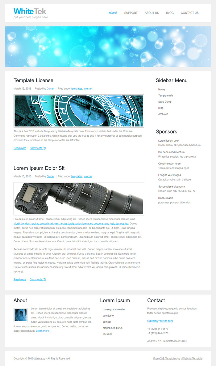 Free WhiteTek Website Template