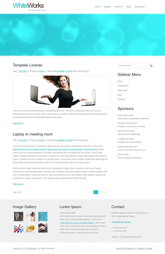 Free WhiteWorks Website Template