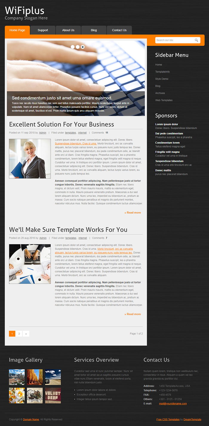 Free WiFiplus Website Template
