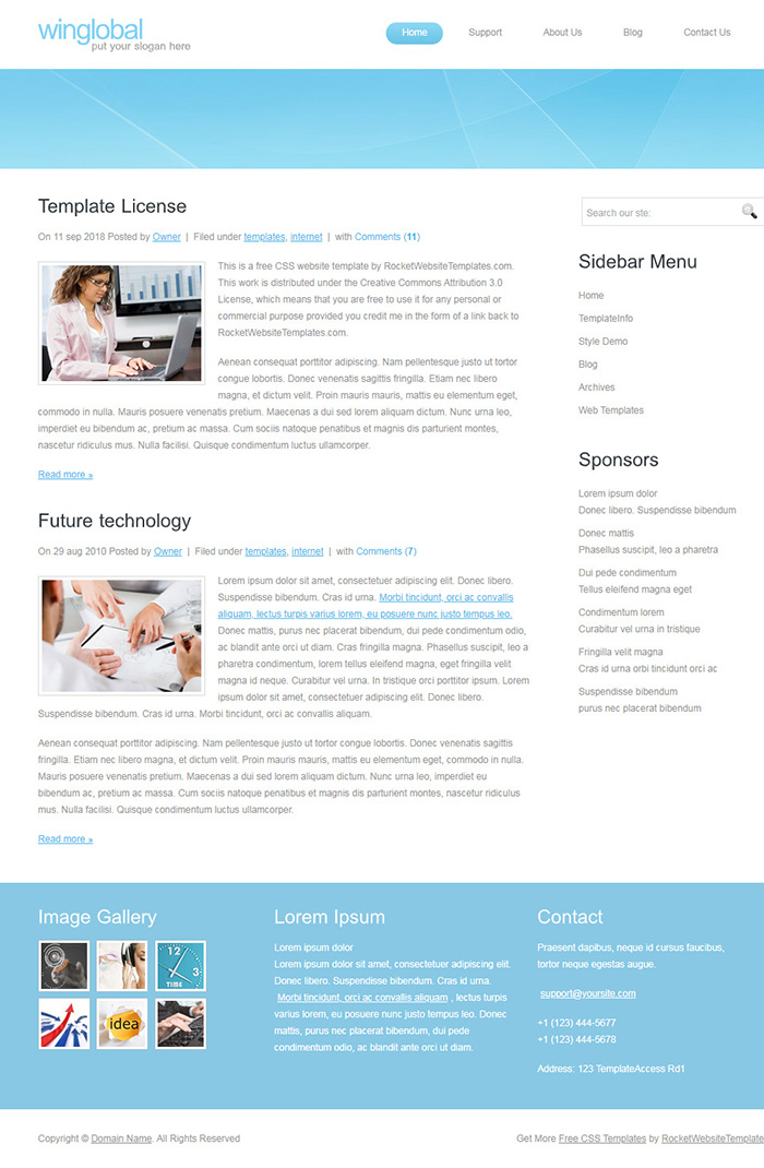 Free winglobal Website Template