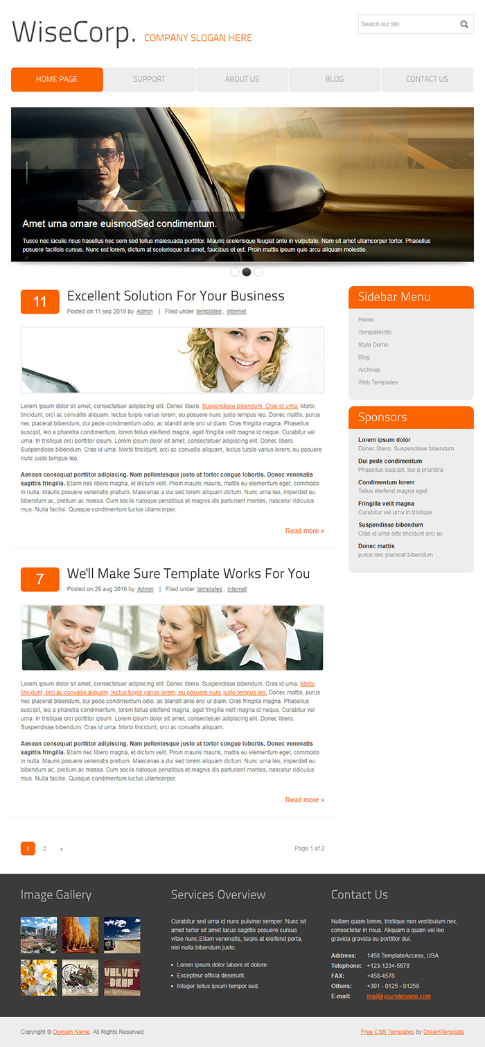 Free WiseCorp Website Template