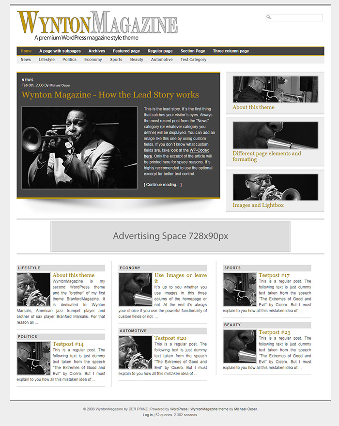 Free Wynton Magazine Website Template