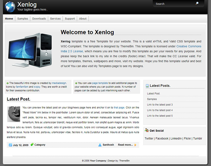 Free Xenlog Website Template