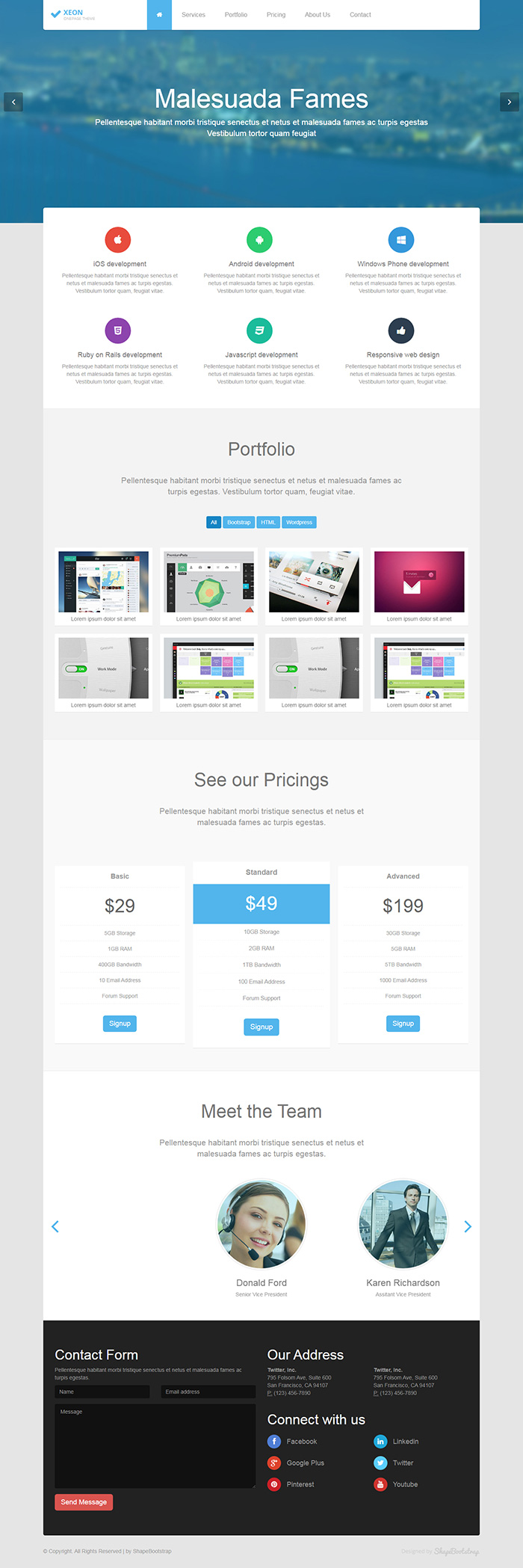 Free Xeon Website Template