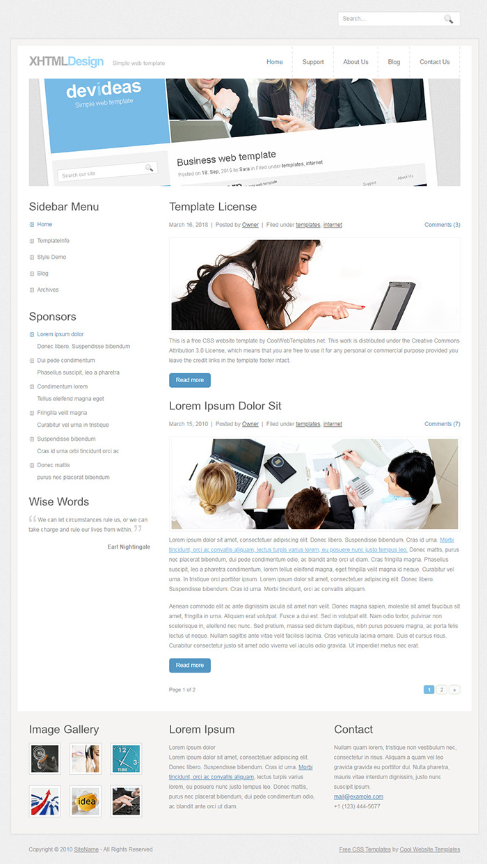 Free XHTMLDesign Website Template