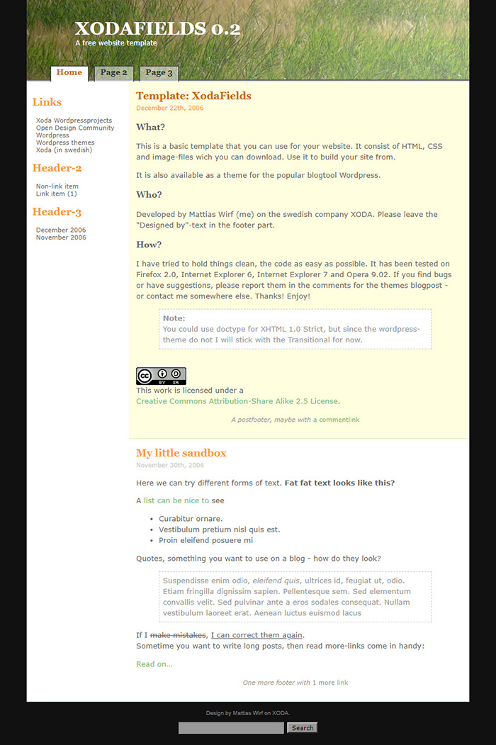 Free XodaFields 0.2 Website Template