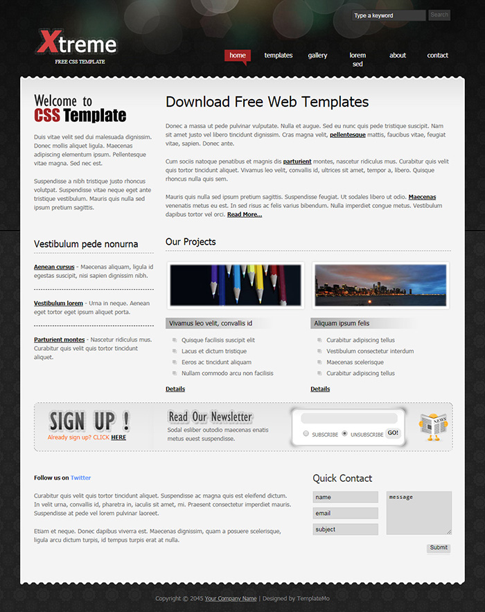 Free Xtreme Website Template