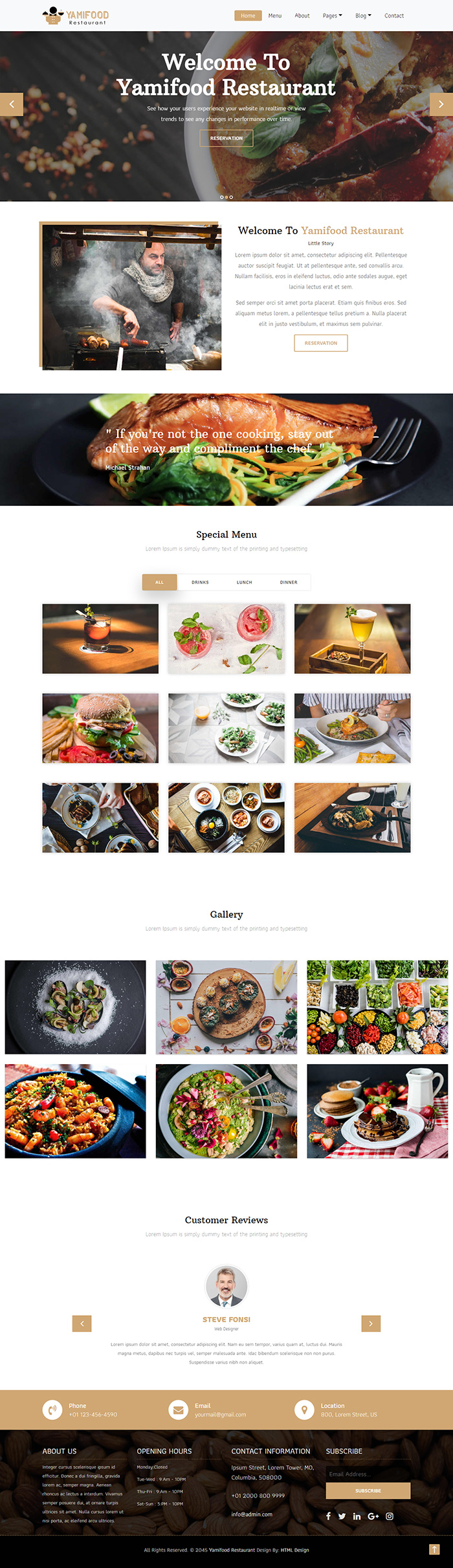 Free Yamifood Website Template