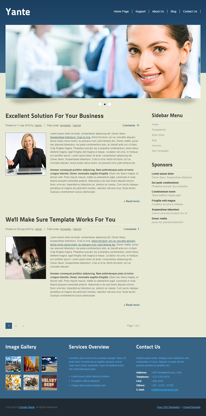 Free Yante Website Template