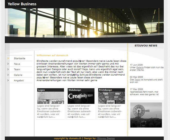Free Yellow Business Website Template