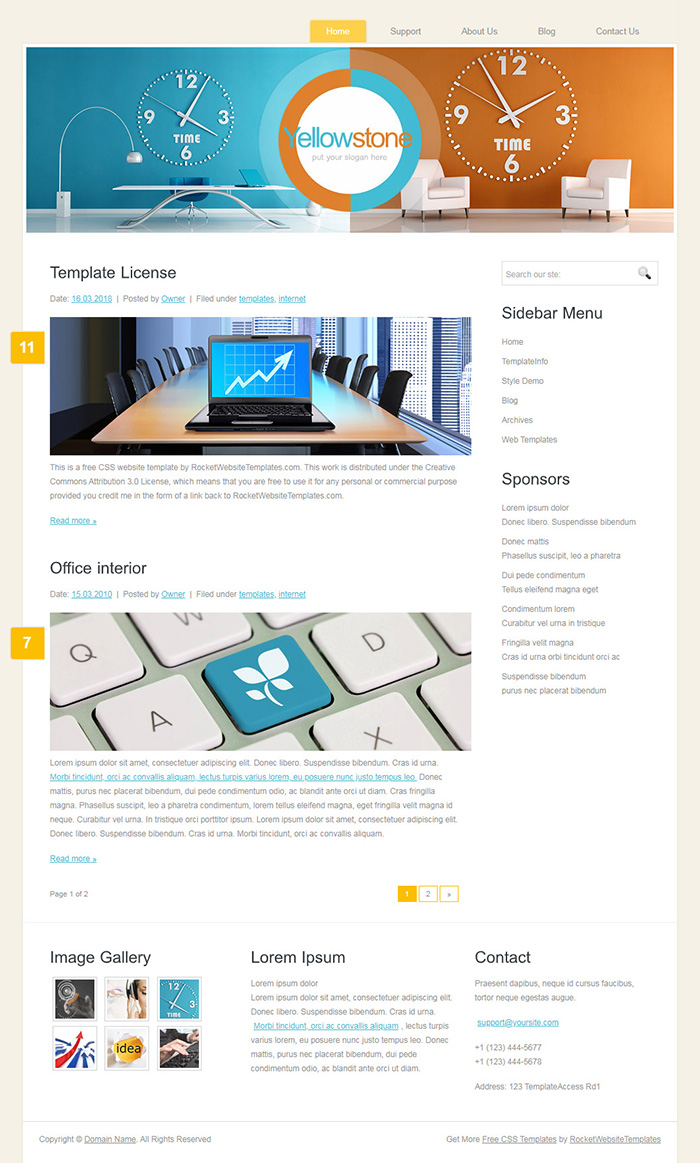 Free YellowStone Website Template