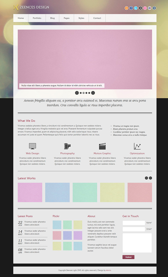 Free Zeences Light Website Template