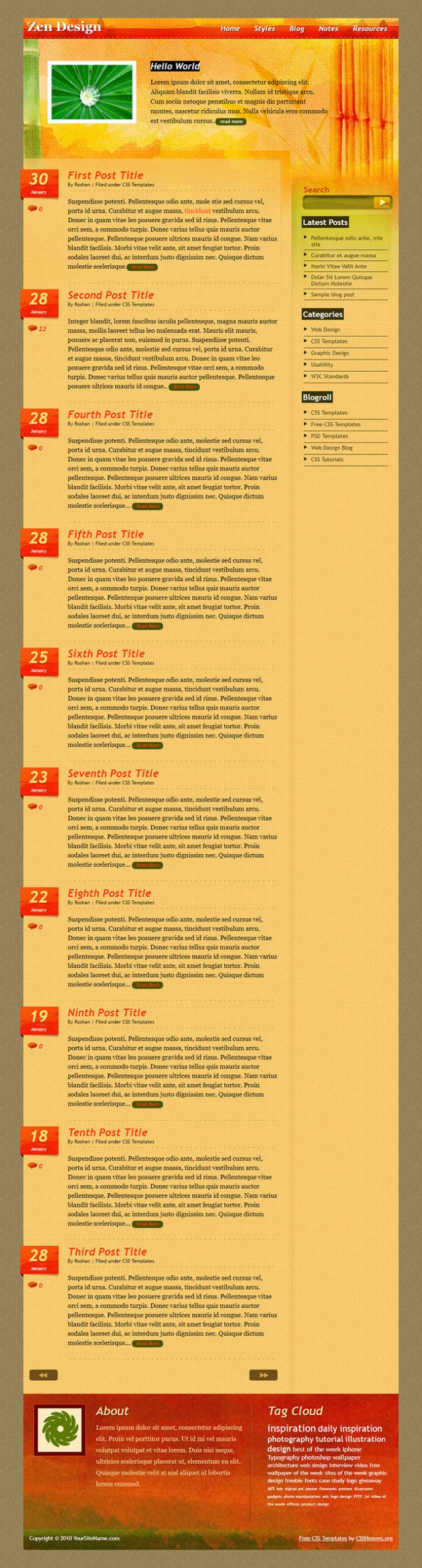 Free Zen Design Website Template