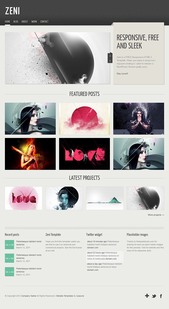 Free Zeni Website Template