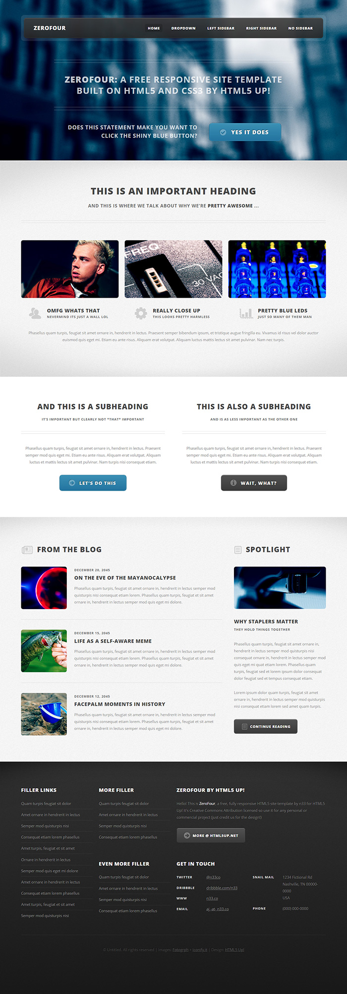 Free ZeroFour Website Template
