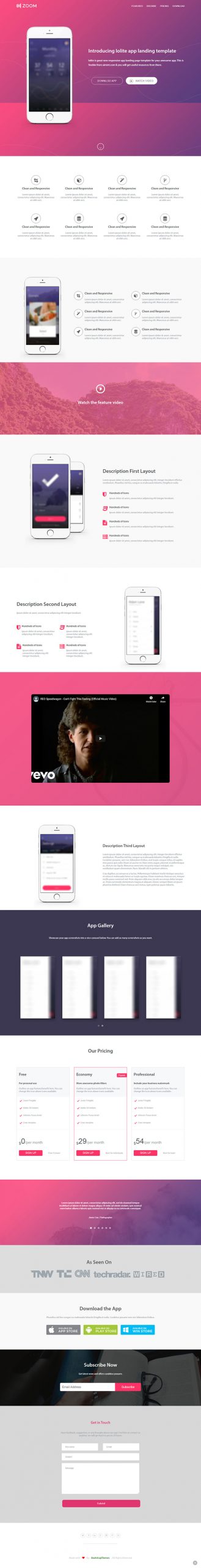 Free Zoom UI Kit Website Template